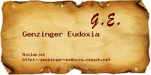Genzinger Eudoxia névjegykártya